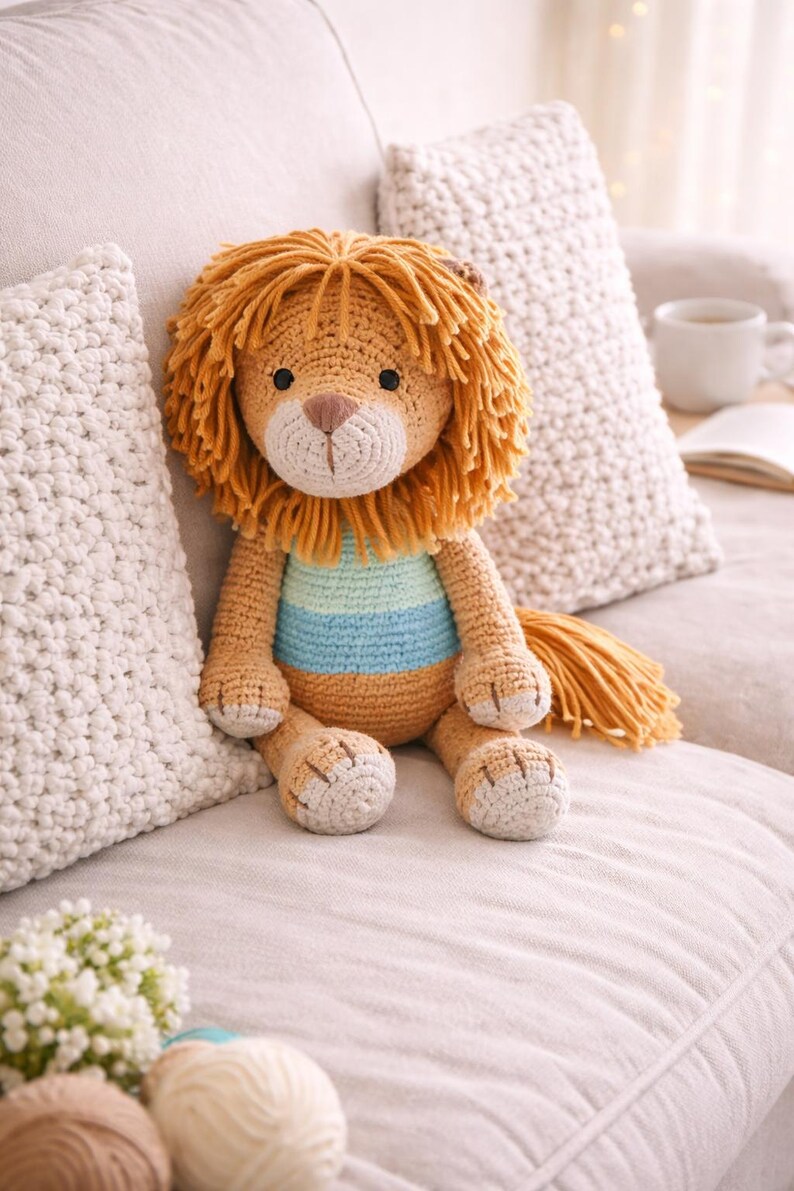 Crochet Lion Amigurumi Pattern, Stuffed Animal Toy (PDF Download) - Etsy
