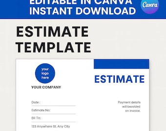 Plantilla de presupuesto para limpieza de conductos de aire y sistemas de climatización: Presupuesto para empresas de climatización (Canva, descarga digital)