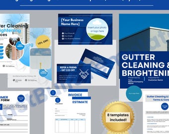 Gossenreinigung und Aufhellung Business Templates | Bearbeitbare Formen & Flyer (Canva, Instant Download)