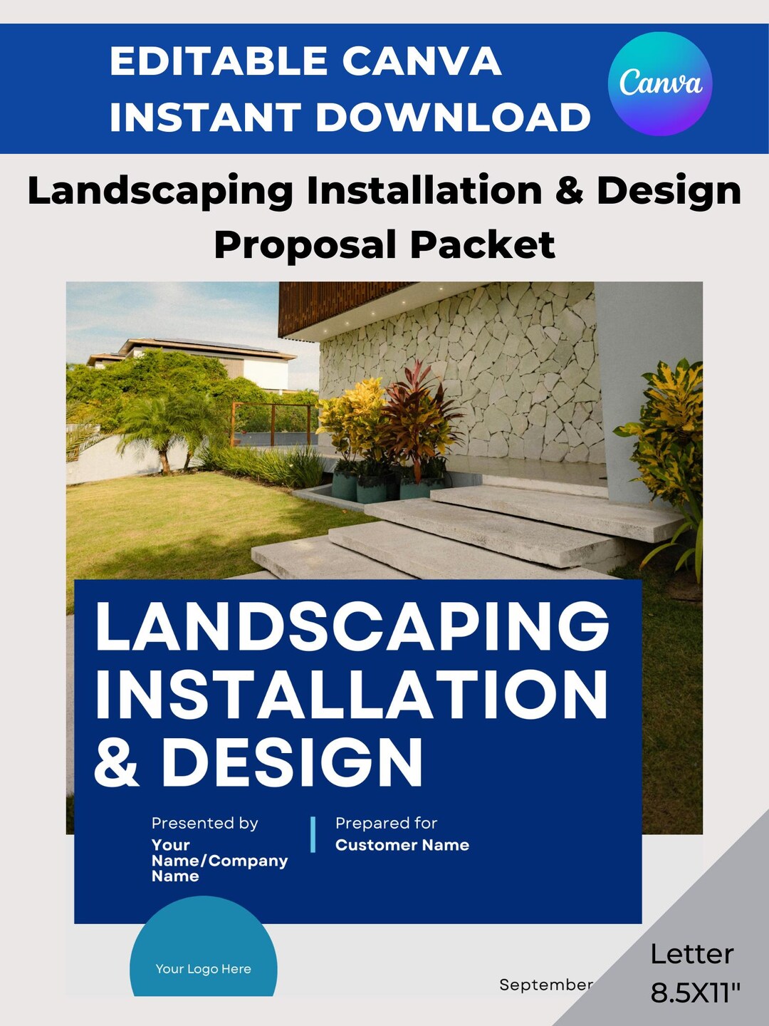Landscaping Installation and Design Proposal Template | Editable Canva ...