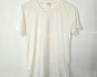 Adult unisex sublimation blank t-shirt cream size small