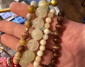 Glass bead bracelet stack
