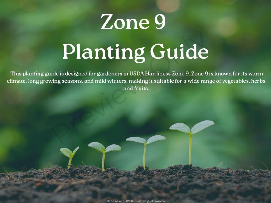 Zone 9b Planting Guide.pdf Zone 9 Gardening Guide Printable PDF | Seasonal Planting Chart ...