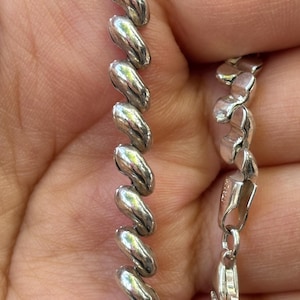 Vintage 925 Sterling Silver San Marco Bracelet 7” Chunky Link Bracelet Italy Style Heavy Statement Bracelet Classic Jewelry