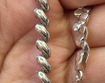 Vintage 925 Sterling Silver San Marco Bracelet 7” Link Bracelet Italy Statement Bracelet Classic Jewelry