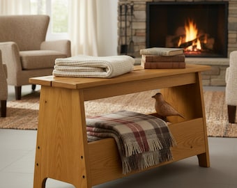 Solid Wood Bench | Handmade Entryway Seat | Modern Hallway Bench | Rustic Home Decor
