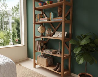 Handgefertigtes Bücherregal aus Massivholz - Regal im skandinavischen Stil
