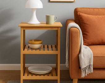 Organizador de estantes de bambú de 3 niveles: pequeño estante de madera para cocina, baño y sala de estar.