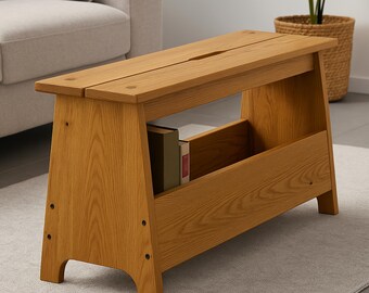 Solid Wood Bench – Handmade Natural Pine Wooden Seat – Entryway, Hallway, Bedroom, Garden Furniture