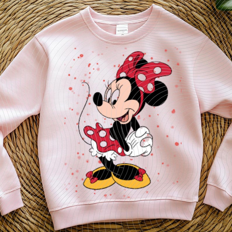 Minnie Mouse Girl PNG, Red Polka Dot Cartoon Character, Retro Style Clipart, Sublimation Design, image 2