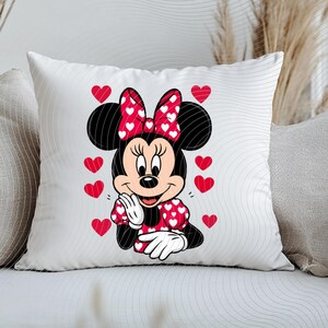 Vintage Disney Minnie Mouse portret hart strik png, Mickey and Friends Matching png, afbeelding 2