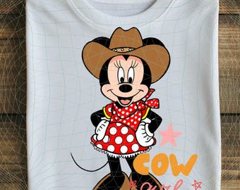 Cowgirl Minnie Mouse png, ontwerp voor westernmeisje, boerderijCowgirl-clipart, polkadot-jurk,