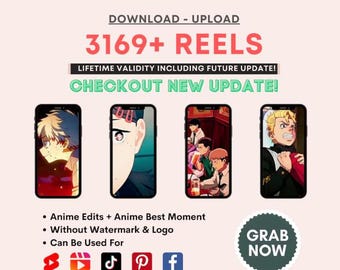 Over 3,100 Anime Reels | Anime Edits Collection | Instagram Reels Templates | Viral TikTok Shorts | YouTube Shorts | Digital Download