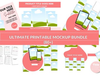 80+ Printable Mockup Templates, Ultimate Bundle for Etsy Shop, Showcase Planners, Art Prints & Digital Downloads, Canva