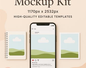 Instagram Mockup Bundle for Designers and Agencies, Showcase Your Feed, Post and Story Designs, Editable Phone Mockup, High-Res