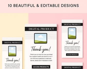 Thank You For Your Order Card Bundle, 10 Editable Templates, Small Business Stationery, Printable Packaging Insert, Canva Design