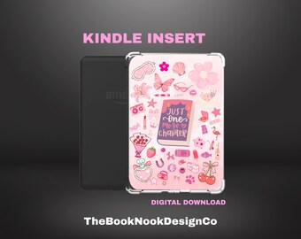 ピンクの美的Kindleインサート：ブック風デザイン（デジタルダウンロード）