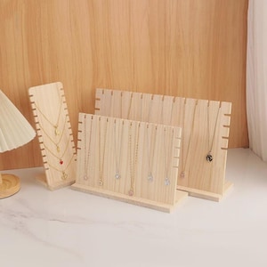 Solid Wood Necklace Display Stand, Jewelry Organizer