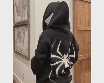 Sudadera con capucha y forro polar con cremallera completa de Spider-Man