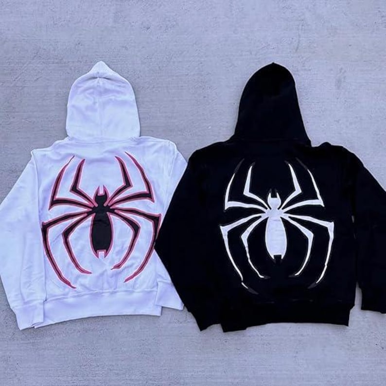 Heltäckande fleecefodrad huvtröja med dragkedja Spider-Man-logotyp bild 3