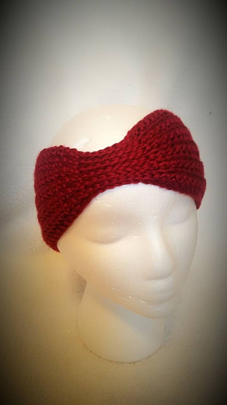 Child or Toddler Size Autumn Red Headwrap Earwarmer