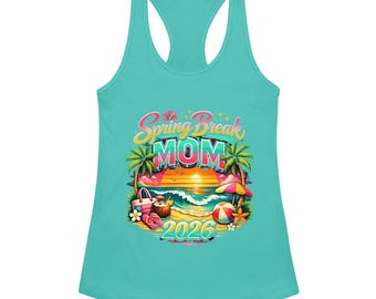 Spring Break Mom 2026 Women’s fitted racerback tank top