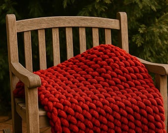 Gigantische dikke geribbelde kameelsteek deken haakpatroon pdf | Jumbo chenille plaid | Beginner