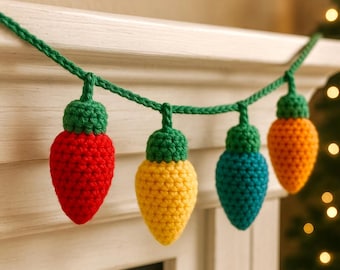 Crochet Christmas Light Garland Pattern: C9 Vintage Bulbs (PDF)