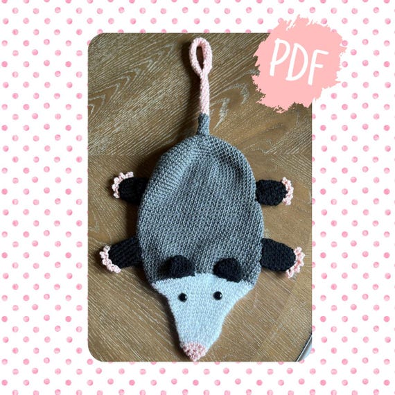 Ollie the Opossum Grocery Bag Holder Crochet Pattern PDF, Plastic Bag Holder, Possum Bag Dispenser, Bag Saver Crochet Pattern