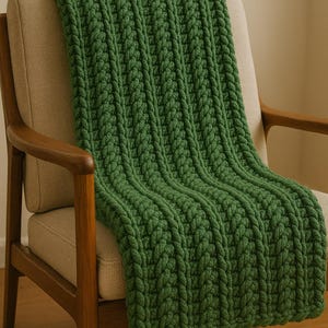 Chunky Ribbed Crochet Blanket Pattern: Beginner-Friendly PDF