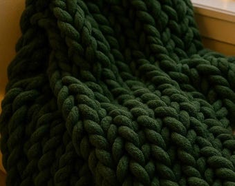 Coperta gigante a coste grosse con punto cammello, modello all'uncinetto in PDF / Coperta jumbo in ciniglia / Principiante