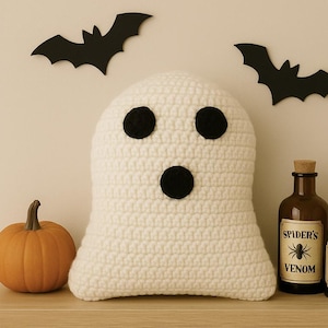 Easy Ghost Pillow Crochet Pattern: Beginner Friendly Halloween Decor (PDF Pattern
