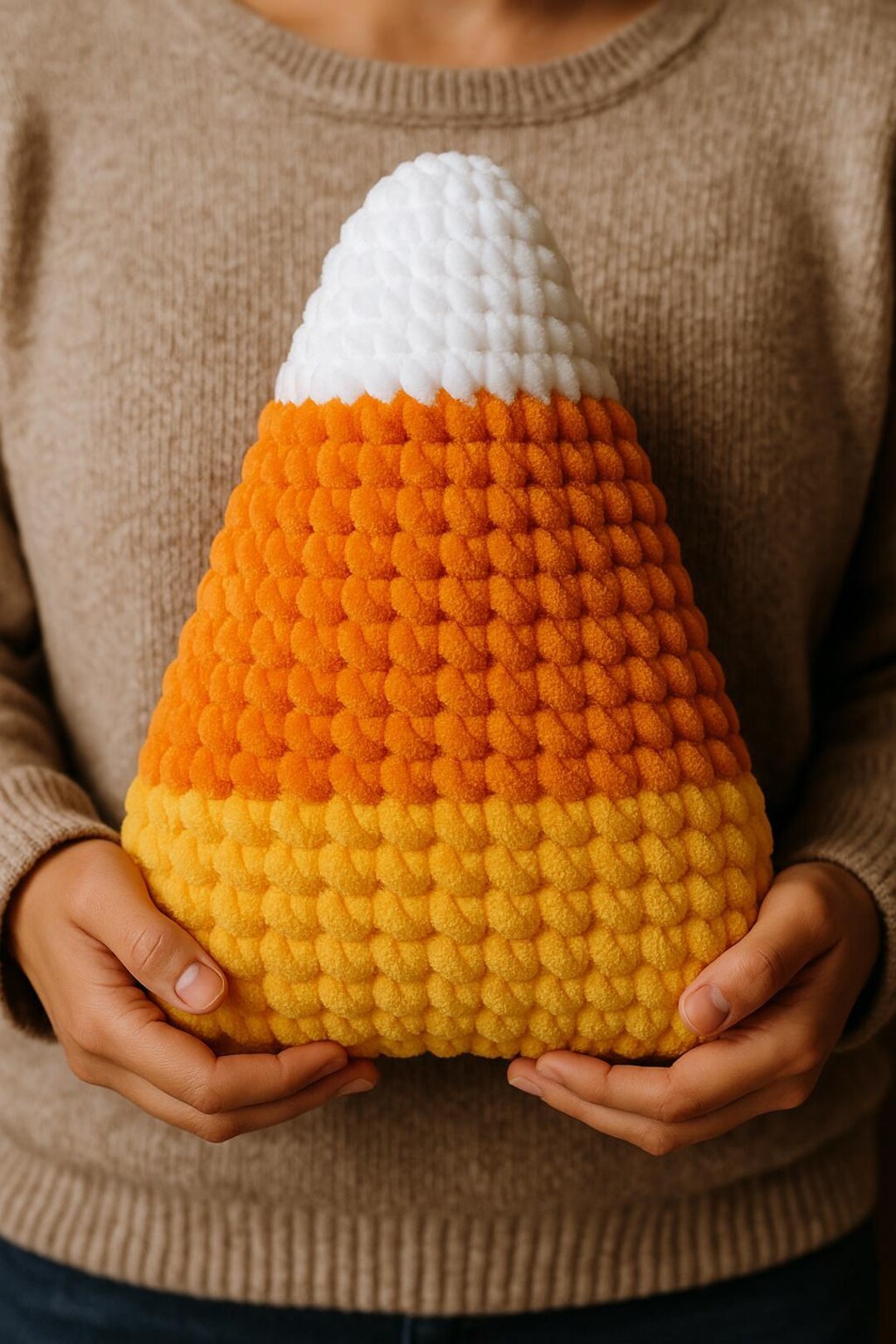 Easy Candy Corn Pillow Crochet Pattern – Beginner Friendly – Halloween ...