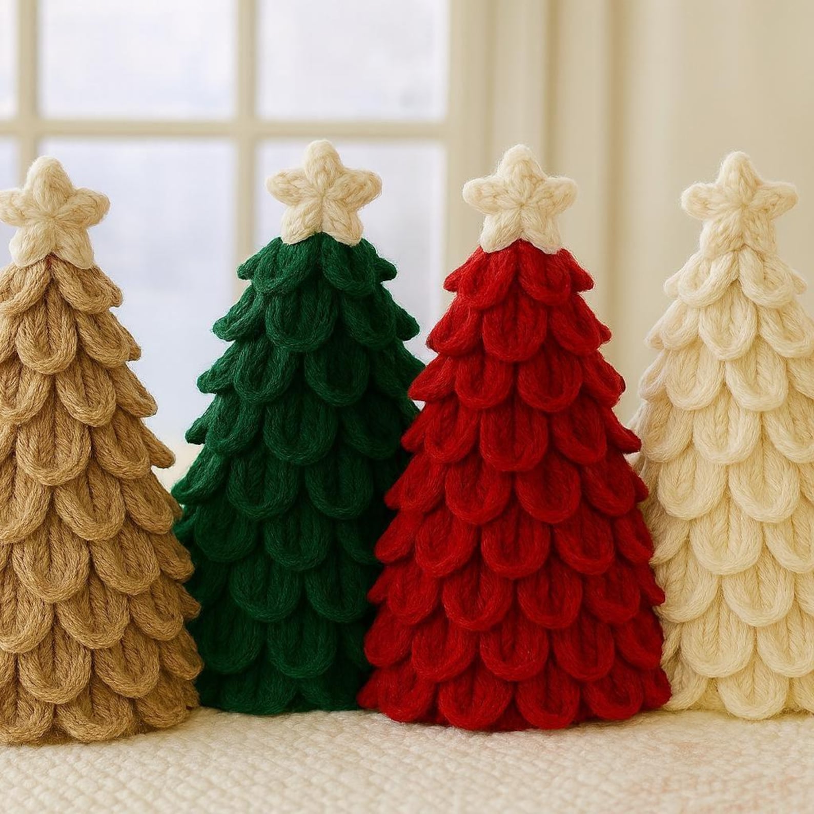 Beginner Crochet Christmas Tree Pattern (PDF) – Layered Leaves Cone ...