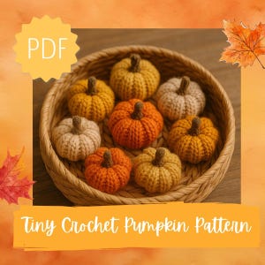 Häkelkürbis-Anleitung: Mini-Amigurumi-Herbstdeko (PDF-Anleitung)