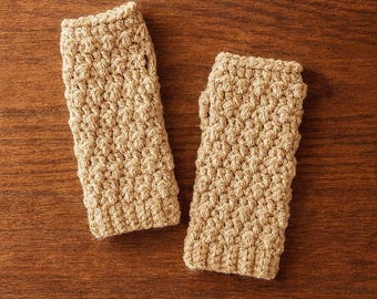 Chunky Ridge vingerloze handschoenen haakpatroon pdf, volumineus garen polswarmers, eenvoudig gehaakte beginnershandschoenen kerstcadeau-idee