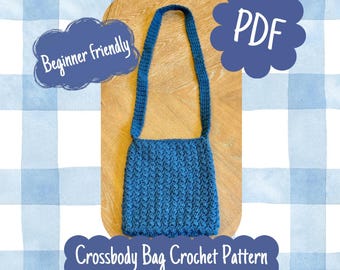 Patroon pdf gehaakte crossbodytas, gehaakt handtaspatroon voor beginners, eenvoudig gehaakte draagtas, citroenschilsteektas, gehaakt handtaspatroon