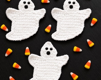 Crochet Ghost Coaster Pattern – Halloween Crochet PDF (Digital Download)