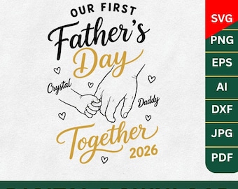 Father's Day Svg Png, Our First Father's Day Png, Custom Father's Day Matching Shirt Svg Png, Father's Day Gift,1st Fathers Day