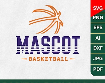 Basketball Svg, Png, Custom Basketball Mascot Svg, Team Logo Template, Basketball Mom Shirt Svg, School Mascot Svg, Easy Cutting File