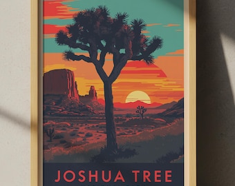 Joshua Tree National Park Poster: Retro Desert Travel Art
