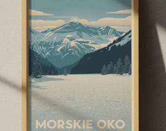 Morskie Oko Polska Plakat podróżniczy: Tatry Jezioro Art