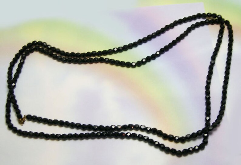 Vintage JONNE House of Schrager Black Glass Bead Necklace