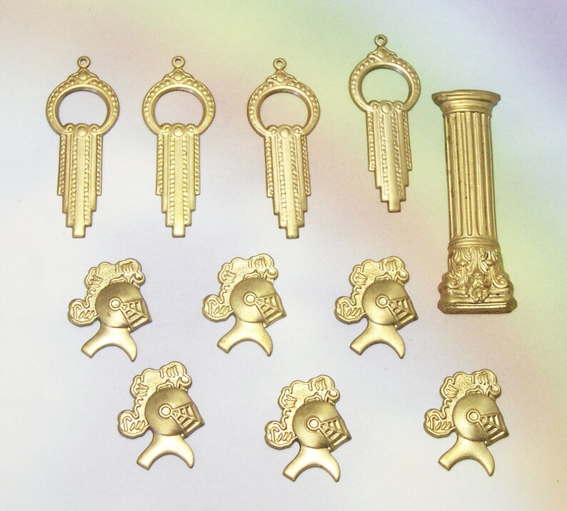 lizones etsy brass stamping lot knight in shining armor stamping Brass MEDIEVAL Stampings Roman stamping medieval of of brass feudal