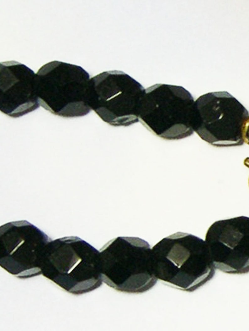 Vintage JONNE House of Schrager Black Glass Bead Necklace