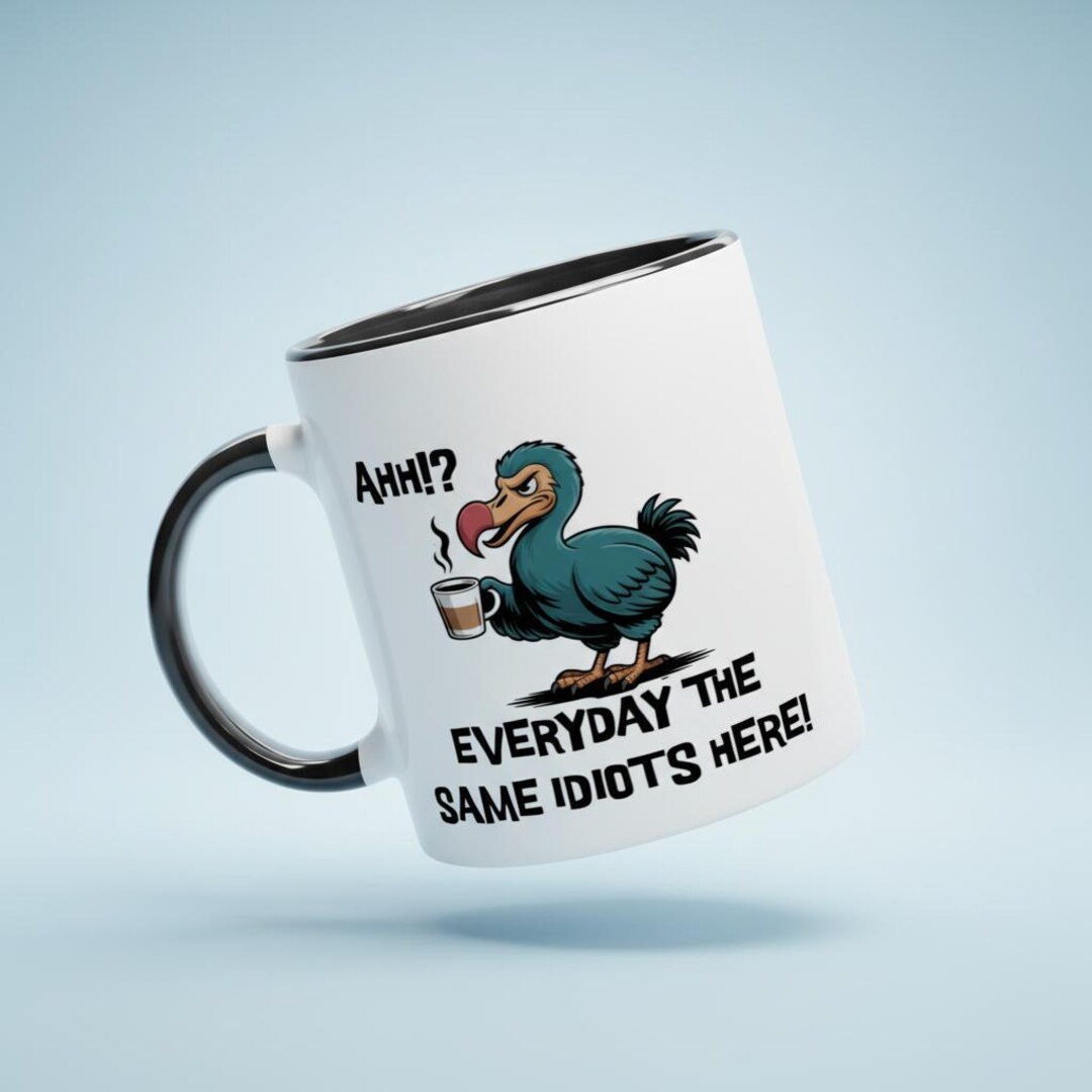 Grumpy Dodo Coffee Mug | Funny Animal Mug | Sarcastic Gift Idea ...