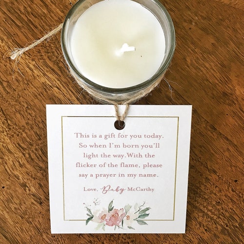 Candle Baby Shower Tags Boy or Girl Baby Shower Favor Tag Etsy