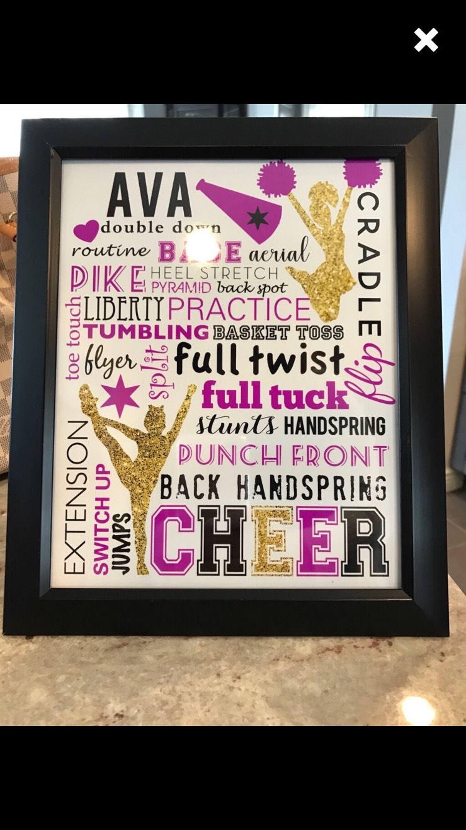 Custom Cheerleading Personalized Name Print Poster Favor Cheer Etsy