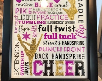 Custom Cheerleading Personalized Name Print Poster Favor Cheer