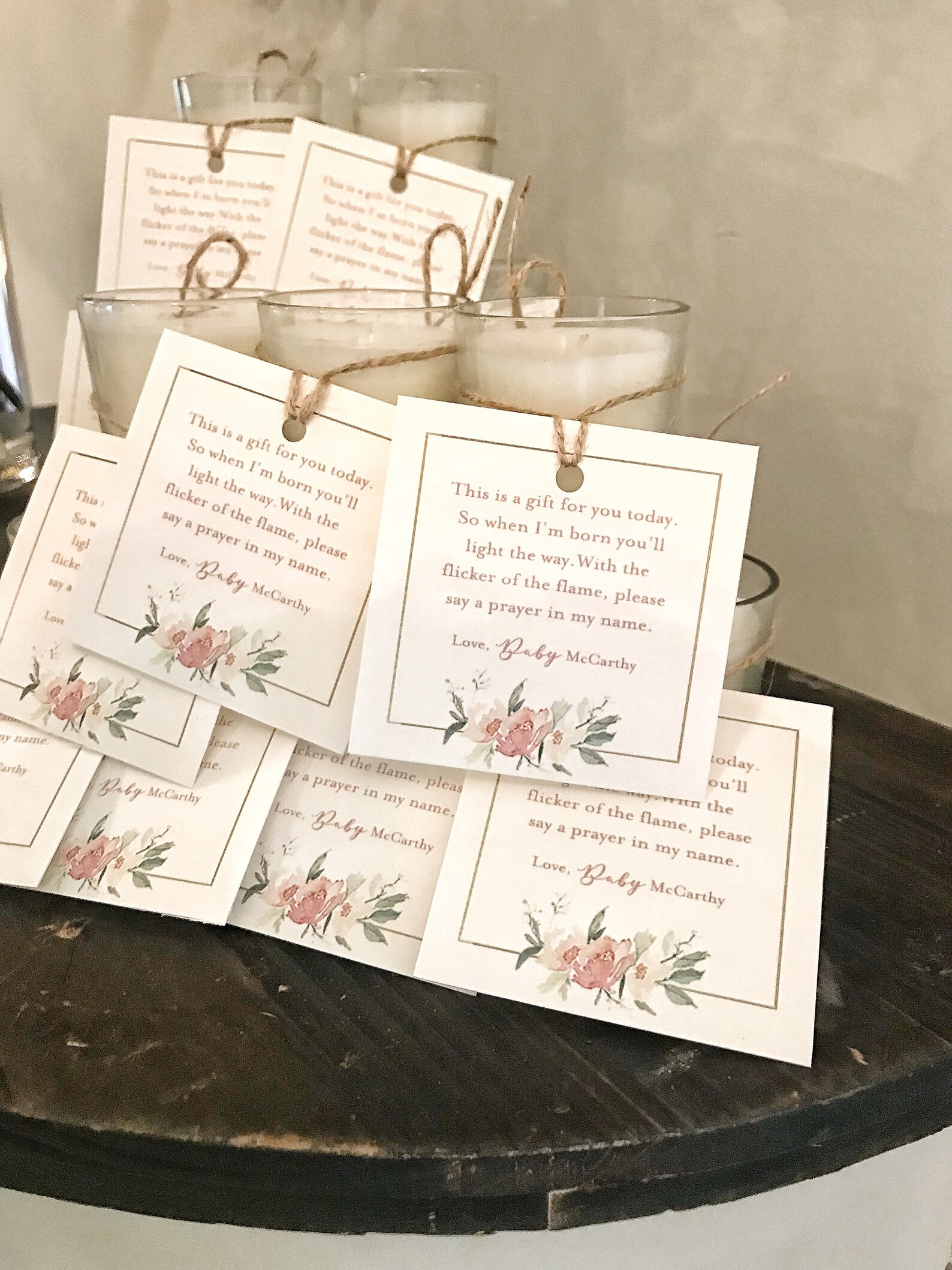 Candle Baby Shower Tags Boy or Girl Baby Shower Favor Tag Etsy
